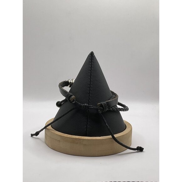 Owl Charm Leather & Beaded Adjustable Bracelet Set - Picture 2 of 3